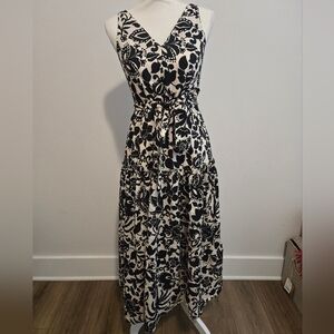 Ann Taylor Black and White Floral Maxi Dress